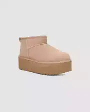 UGG Classic Ultra Mini 1135092-SAN Platform Boots Women Sand Suede Comfort Ankle