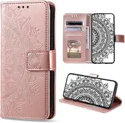 Mobile Phone Case for iPhone 11 Pro Max Case, PU Leather Flip Case with Card Slot, Magnetic Closure, Flip Case Mobile Phone Case Embossing Protective Case for iPhone 11 Pro Max (Rose Gold)