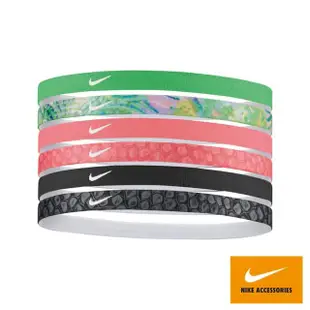 【NIKE 耐吉】頭帶 印花髮帶 6入 運動 健身 路跑 ELECTRIC ALGAE 多色 N0002545921OS