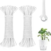 130 Feet Self Watering Wick Cord for Plants, 4mm Self Watering Planter Insert, Self Watering Cotton Rope Plant Water for Vocation, Automatic Plant Water Indoor (130 Feet)