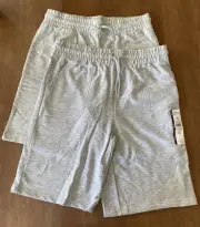 2 Pack Boys Or Girls Wonder Nation Shorts Size 2XL (18) Light Grey.