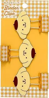 Sanrio 615412 Double Clip Set of 3 Pompompurin ABS Steel