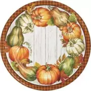Harvest Plenty 9 Inch Paper Plates 8 Pack Fall Thanksgiving Party Decorations