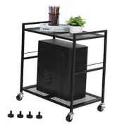 Computer Tower Stand, PC Tower Stand Metal Mobile CPU Holder Stand Cart Black