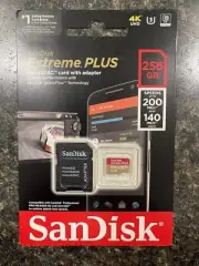 SanDisk Extreme Micro SDXC Memory Card 256GB With Card Reader Adapter