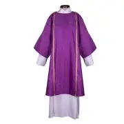 Classic Jacquard Dalmatic Purple Features 100 percent Polyester Fabric 48x59 in