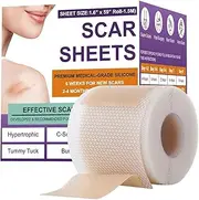 Silicone Scar Sheets,Silicone Scar Tape,Scar Tape for Surgical Scars,Silicone Scar Removal Strips for Surgical,C-Section,Tummy Tuck,Keloid Scars(1.6"X 59" Roll-1.5M) Keloid Bump Removal