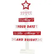 Whimsical Wooden Christmas Tree Decoration 45cm