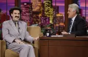 Actor Sacha Baron Cohen as Borat during an interview with host Jay- Old Photo 6