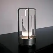 Cordless Desk Lamp for Outdoor Indoor, Portable Metal Table Lamp, Rechargeable LED Crystal, 3000ma, 3 Color Stepless Dimming Touch, Battery Powered Table Light for Bedroom Restaurant Bar (Sliver)