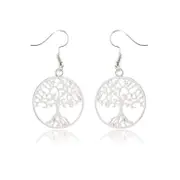 Veile Studios Silver Titanium Steel Life Tree Pop Jewellery Earrings