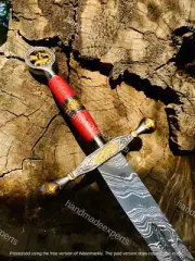Hand Forged Damascus Steel Viking Sword Medieval Sword Battle Ready With Sheath