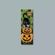 Halloween Black cat laminated bookmark gift for readers Jack O Lantern