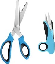Pinking Shears, Professional Zig Zag Scissors, Pinking Scissors with Rubber Grip