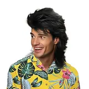 Mullet Wigs for Men 70s 80s Costumes Party Synthetic Wigs Realistic Carnival Wigs