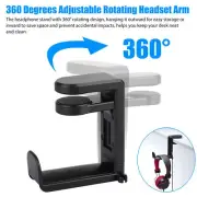 360° Headphone Stand, Gaming Headset Stand, Adjustable Clamp-on Headphone Holder