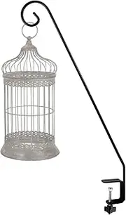Jubepk Deck Railing Hook Brackets, Outdoor Bird Feeder Hangers, 32 Inch Metal Plant Display Arms, Hanging Pole Attachments, Weatherproof Coated Steel, for Garden, Balcony, Yard, Porch