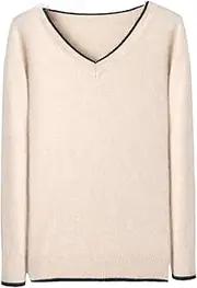 [Kiioouu] Fall/Winter Men's V-Neck Long Sleeve Pullover Mink Cashmere Knitted Sweater Jumper