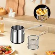 Deep Frying Pot with Stainless Steel Fryer Basket for Home Kitchen Camping