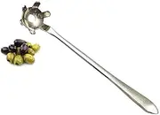 Olive Spoon Fork, Cherry Capers Scooper with Draining Hole, Small Jar Pickle Pick Serving Spoon
