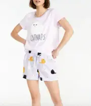 NEW PETER ALEXANDER PJ SET TOP & SHORTS WOMENS XL RRP$99.90 CAT NAP