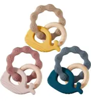 3-Pack Baby Infant Teething Toys Silicone Wooden Teethers Baby Shower Birthday
