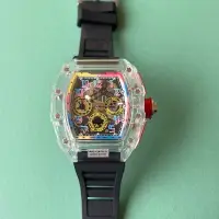 在飛比找蝦皮購物優惠-RIM 50-03 透明錶殼 計時石英手錶 彩色手錶 男士手