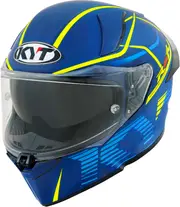 KYT R2R Concept, full face helmet , color: Matt Blue/Light Blue/Yellow , size: M