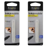 2x Nite Ize Inka Mob Pressurized Refill Cartridge Waterproof Blue Ink For Pens