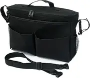 J.L. Childress Cool 'N Cargo Stroller and Wagon Cooler and Organizer - Universal Fit - Insulated - Attaches to Strollers, Wagons, Walkers and Wheelchairs - Large Capacity - Black