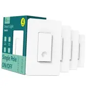Smart Switch 4 Pack, 2.4Ghz Smart Light Switch WiFi Light Switch Single-Pole,
