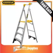 Gorilla Platform Ladder 1.5m 150kg 5 Step Industrial Aluminium PL005-I