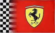 Ferrari Red Checkered Flag 3x5 FT Banner Flag Car Show Racing Garage Workshop QQTE31
