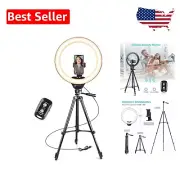 Versatile 14'' LED Ring Light & Tripod - Ideal for Vlogs, Makeup & Live Streams