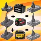 Battery Adapter for Makita Milwaukee 18V Battery Convert to Dyson V6 V7 V8 AU oo