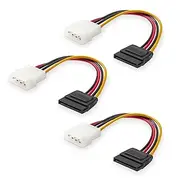 Cable Matters 3-Pack 4 Pin Molex to SATA Power Cable (SATA to Molex) - 15 cm
