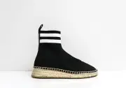 Alexander Wang Women's Black & White Knit Boot Dylan 33048E New in Box