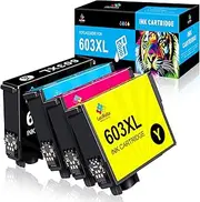 LeciRoba 603XL for Epson 603 603xl ink cartridges use with Epson Workforce WF-2810 WF-2820 WF-2840 WF-2870 XP-2100 XP-2150 XP-2155 XP-3100 XP-3150 XP-3155 XP-4100 XP-4150 XP-4155 Printer (4-PACK)