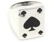 Large Chunky 925 Sterling Silver Ace of Spades Ring NEW Size 11 Casino, Poker