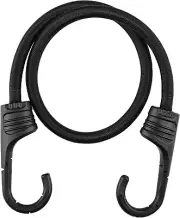 24 Inch Black Bungee Cords with Hooks Heavy Duty, 1 Pcs
