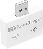 Mini-USB Splitter - 2 Port USB Hub, Quick Charge Adapter | Charging Solution for Travel, Desktop, Car Setup, Compatible with Multiple USB-Powered Electronic Devices Computer Laptops