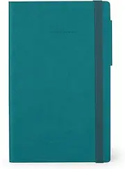Legami - White Pages Medium Notebook 192 Pages Soft PU Cover FSC Certified Paper Ivory 90gsm Paper Monthly Planner Address Book Bookmark 13x21cm Colour