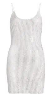 ALICE + OLIVIA Nelle Sequin White Mini Dress Cocktail Party Celebration Love 2