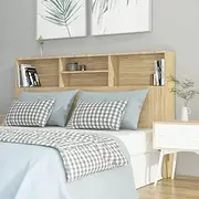 Headboard Cabinet Sonoma Oak, 160 cm—King Size Adjustable Wooden Bed Frame, Wall Mounted Headboards, Queen, Bed Fabric, Tall, Head Cushion