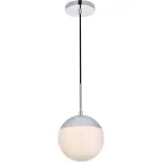Living District LD6028C Eclipse 1 Light 8 inch Chrome Pendant Ceiling Light