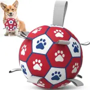 Dog Balls, Interactive Dog Toys for Tug of War, Dog Soccer Ball with 9 Nylon ...