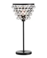 JONATHAN Y Designs 25in Buckingham Crystal & Metal Table Lamp