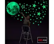 Luminous stickers wall stickers, 435 pieces night stars and moon wall stickers wall stickers, bedroom