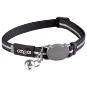 Rogz Alleycat Adjustable Safeloc Cat Collar Black - 2 Sizes