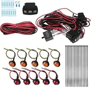 X AUTOHAUX ATV UTV Turn Signal Kit with Turn Signal Rocker Switch Turbo for Polaris RZR for Ranger Turbo for Can-Am Commander Street Legal Kit, Side by Side Turn Signal Light Kit
